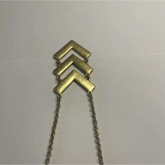 Signed J. Crew Matte Gold Tone Rhinestone Costume Statement Necklace - Picture 12 of 13